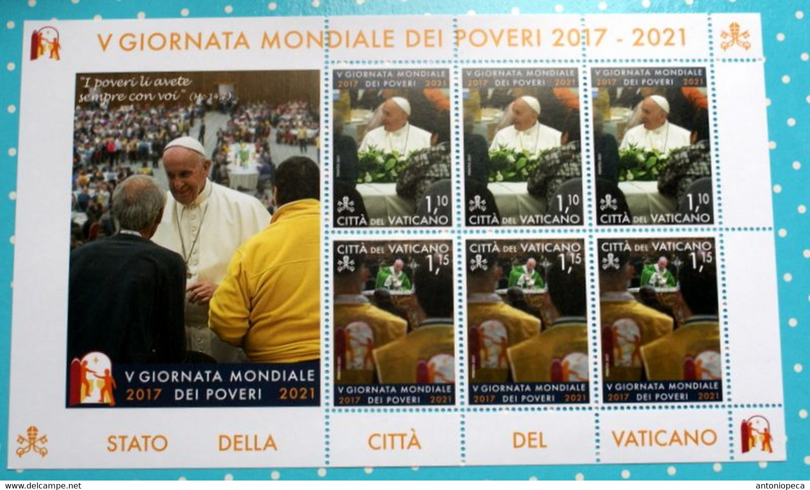 VATICAN 2021, GIORNATA MONDIALE DEI POVERI , MINISHEET  , MNH** - Nuovi