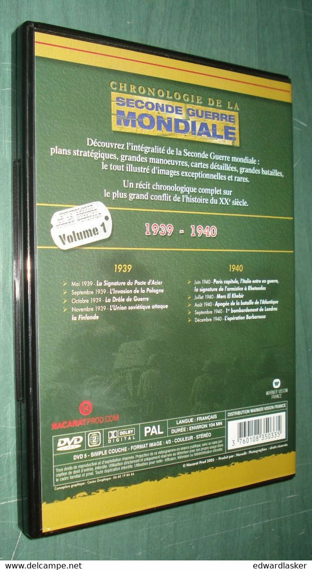 DVD - Chronologie De La Seonde Guerre Mondiale 1939-1940 - Film Documentaire - Documentaires