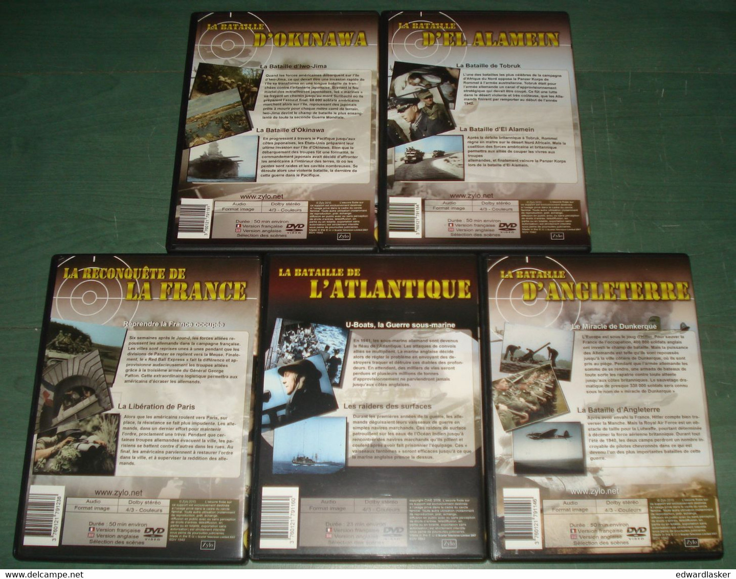 Lot 5 DVD - BATAILLES Angleterre El Alamein Okinawa Etc - Film Documentaire WW2 - Documentaires