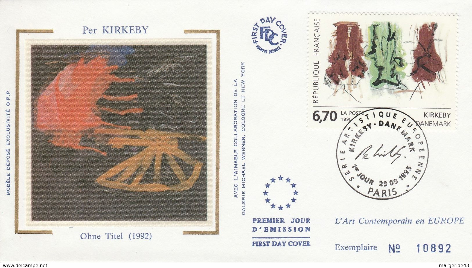 FDC 1995 PEINTURE DE PER KIRKEBY - 1990-1999