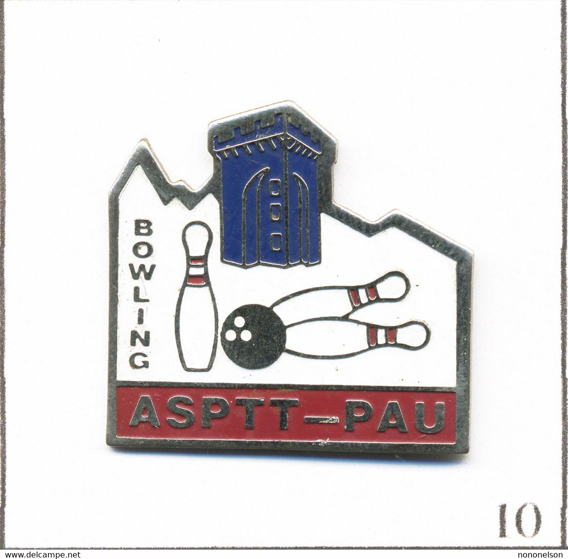 Pin's Sport - Bowling / Association Sportive PTT De Pau (64). Non Estampillé. Métal Peint. T850-10 - Bowling