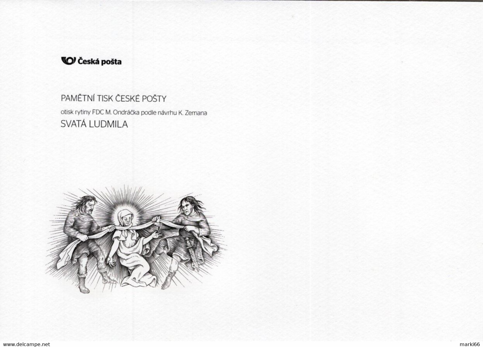 Czech Republic - 2021 - Saint Ludmila - Souvenir Sheet Proof (blackprint) In Special Cover - Cartas & Documentos