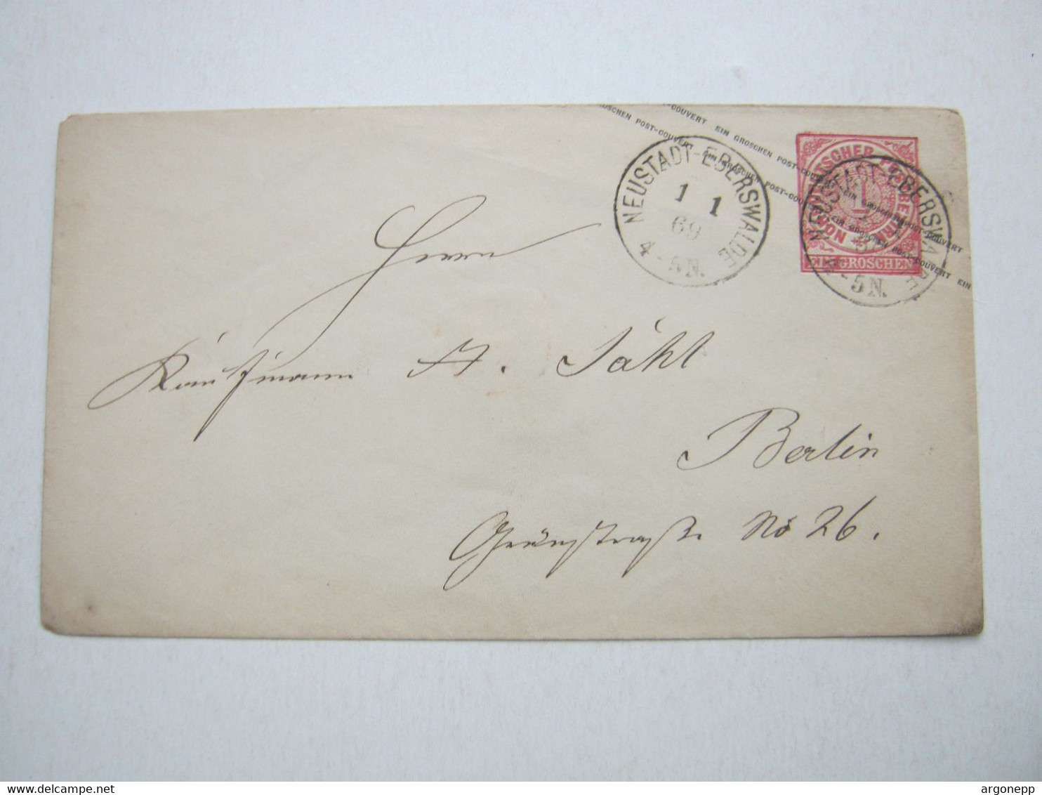 1869 , NEUSTADT EBERSWALDE , Klarer Stempel Auf Ganzsache - Postal  Stationery