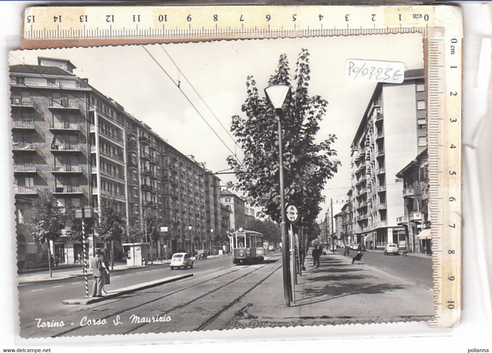 PO0723E# TORINO - CORSO SAN MAURIZIO - TRAMWAY - TRAM - AUTO FIAT 126 OLD CAR  No VG - Transports