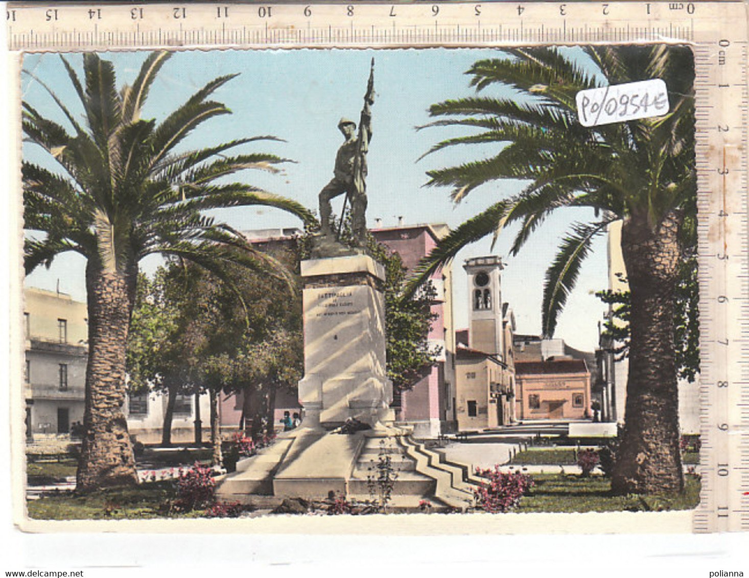 PO0954E# SALERNO - BATTIPAGLIA - MONUMENTO AI CADUTI - Acquerellata  VG 1961 - Battipaglia