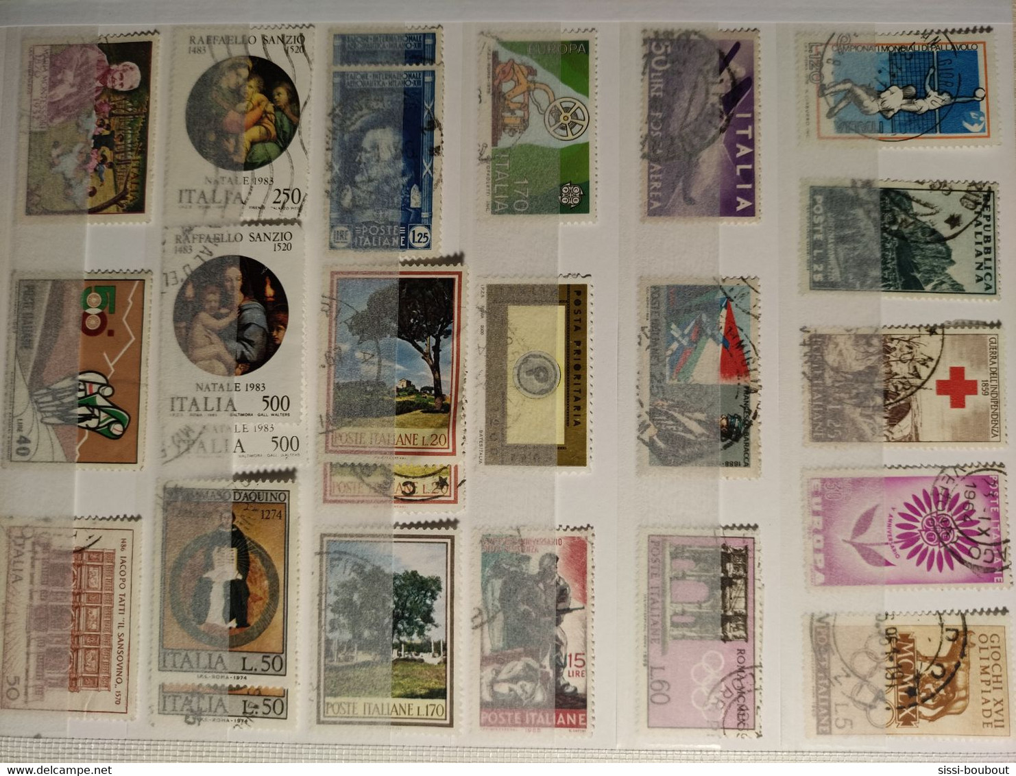 Timbres de ITALIE "OBLITERE" - 310 timbres - Plus Stock OFFERT - Tout état -Toutes années - Vente sans l'album