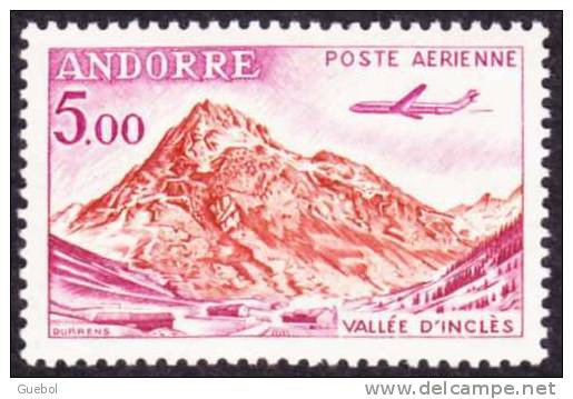 Andorre Français N° PA  7 ** Site -  Vallée D'Inclès, à Soldeu - Avion Caravelle Le 5f00 - Luftpost