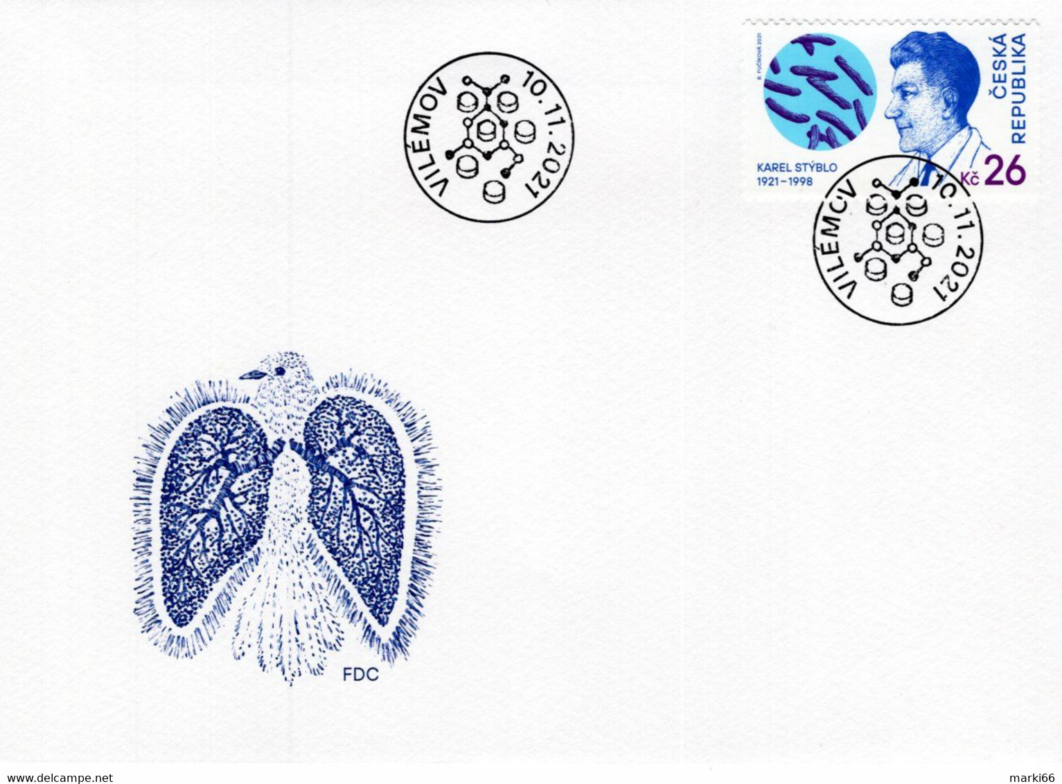 Czech Republic - 2021 - Karel Stýblo, Czech Scientist - Vaccine Against Tuberculosis - FDC (first Day Cover) - Unused Stamps