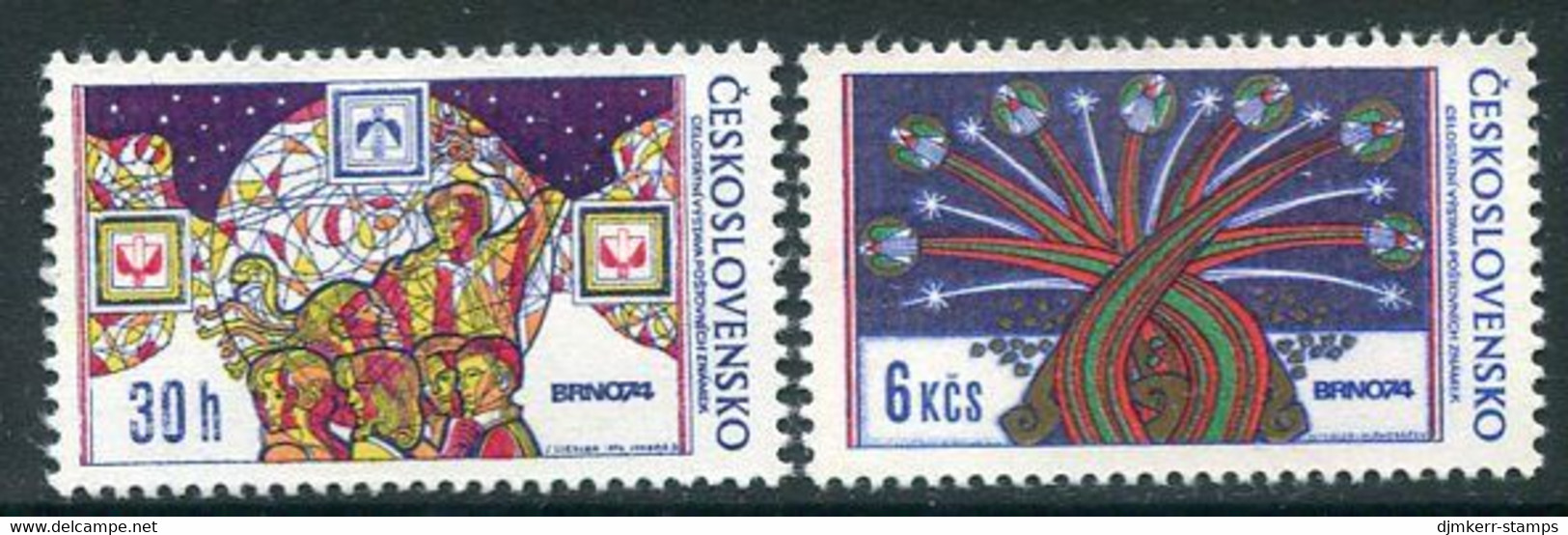 CZECHOSLOVAKIA 1974 Brno Philatelic Exhibition MNH / **  Michel 2209-10 - Unused Stamps