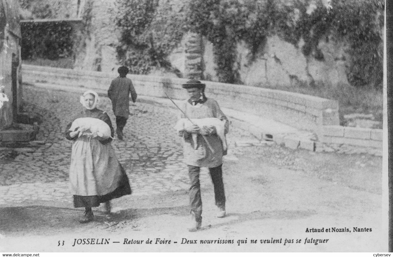 JOSSELIN - Retour De La Foire - Deux Nourrissons Qui Ne Veulent Pas Se Fatiguer - Josselin