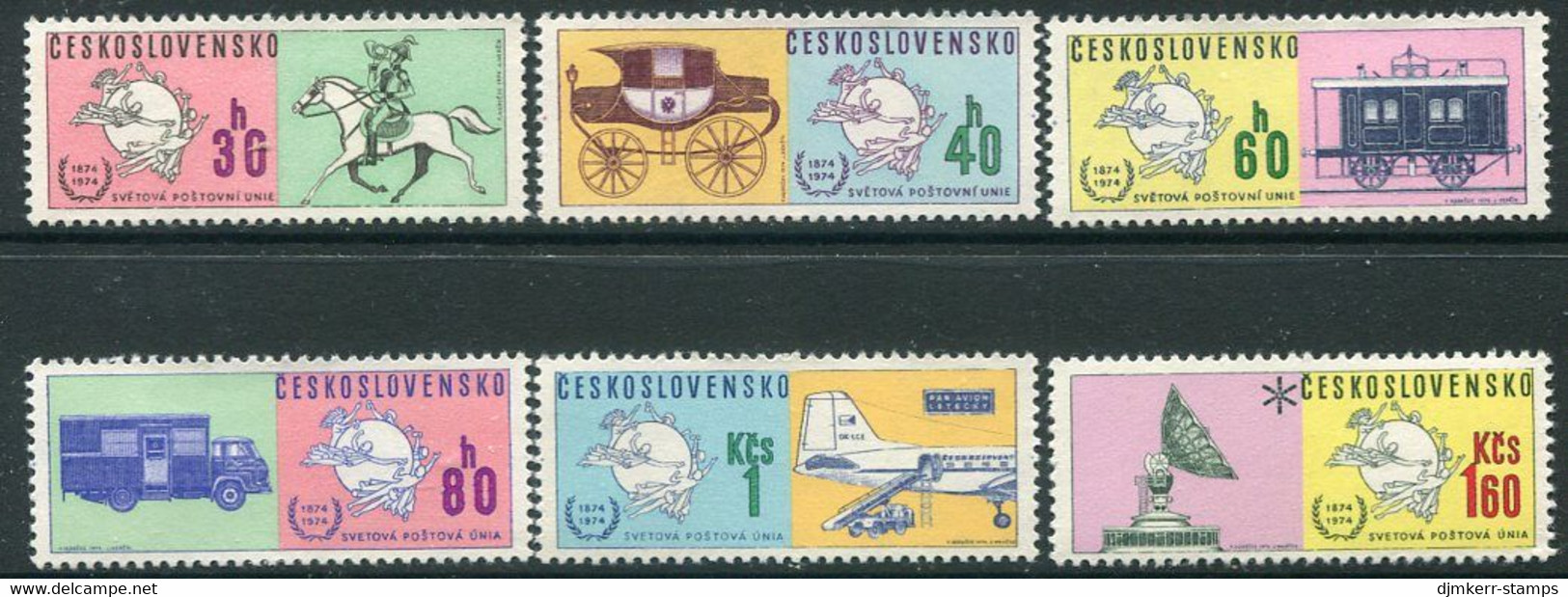 CZECHOSLOVAKIA 1974 Universal Postal Union MNH / **  Michel 2222-27 - Neufs