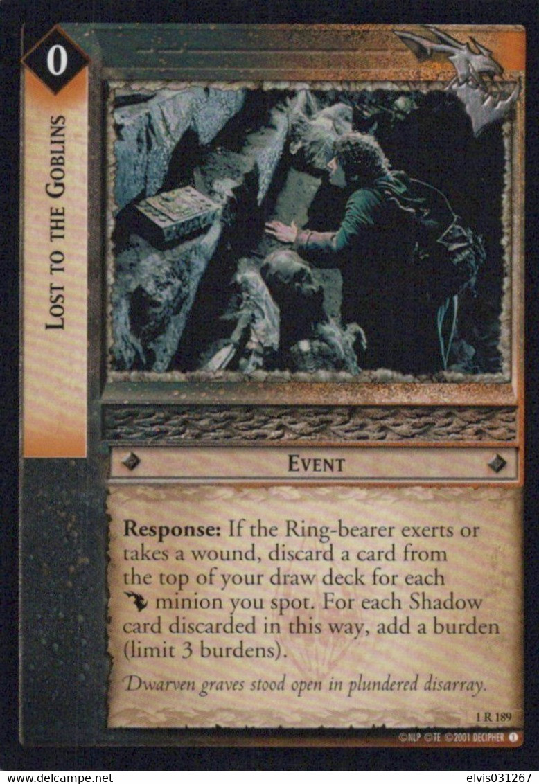 Vintage The Lord Of The Rings: #0 Lost To The Goblins - EN - 2001-2004 - Mint Condition - Trading Card Game - El Señor De Los Anillos
