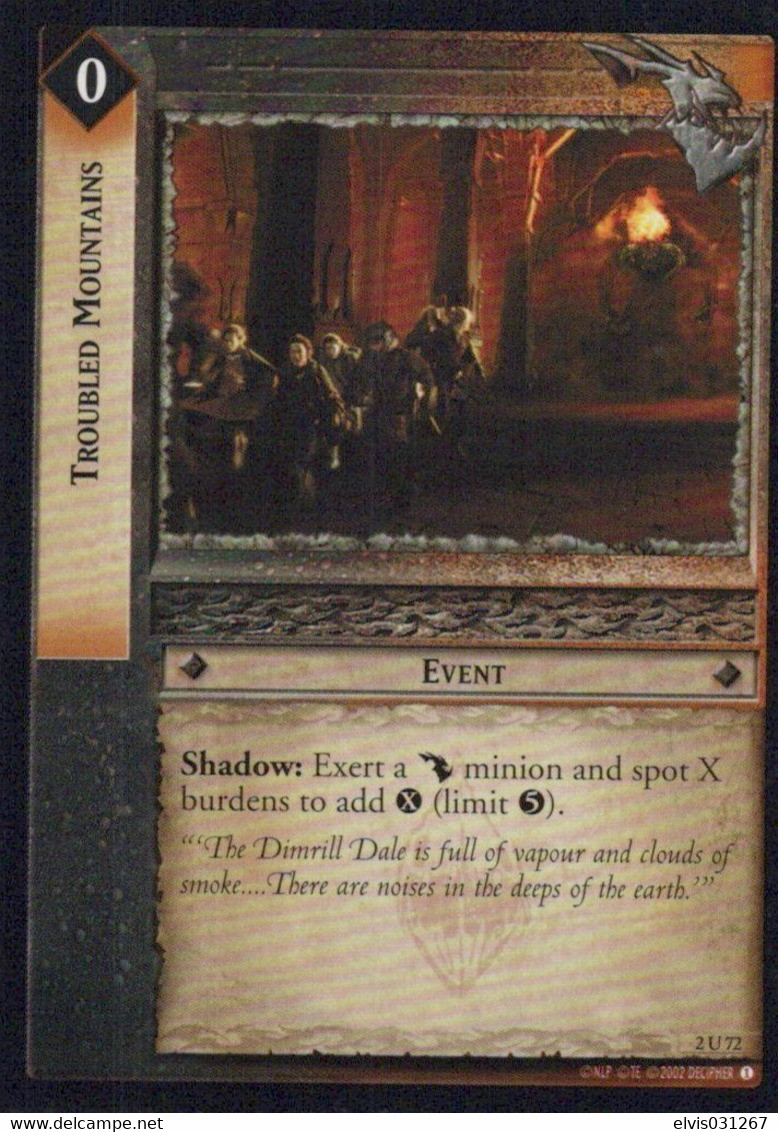 Vintage The Lord Of The Rings: #0 Troubled Mountains - EN - 2001-2004 - Mint Condition - Trading Card Game - El Señor De Los Anillos