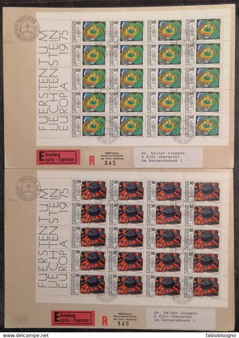 Liechstenstein 13.3.1975 - EUROPA CEPT Minisheet - Expres Registered Cover - Lettres & Documents