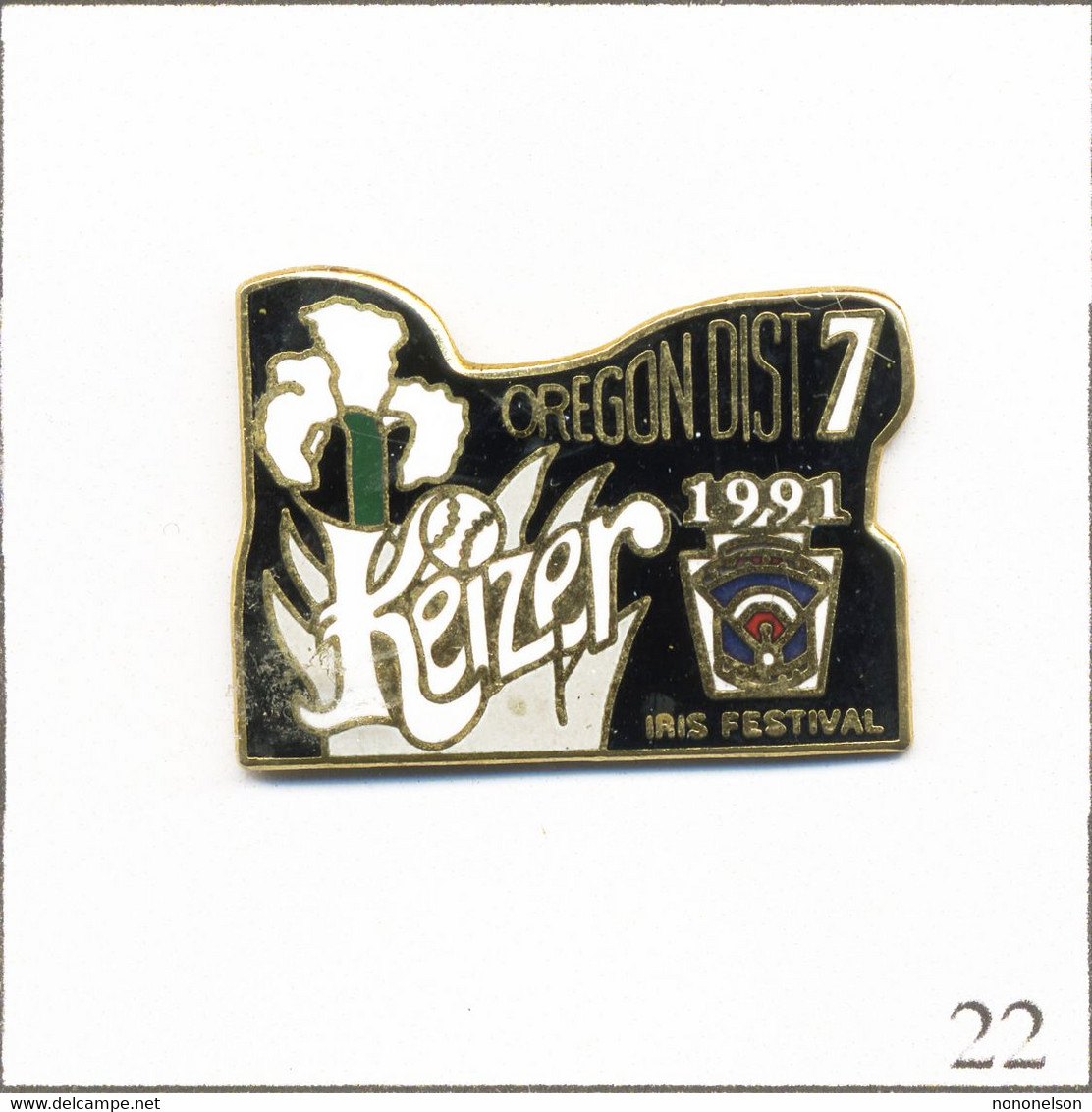 Pin's Sport - BaseBall / Iris Festival De L’Oregon (USA) Keizer 1991. Non Estampillé. EGF. T857-22 - Honkbal