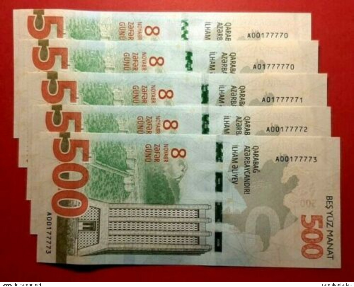 Azerbaijan 2021 * 500 Manat * Victory Day * Official Edition * Serie And Number On Photo * UNC - Azerbaïdjan
