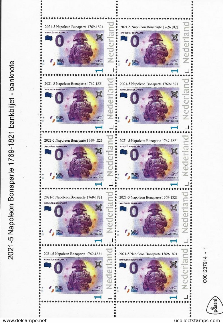 Nederland 2021-5  Napoleon Bonaparte 1769-1821  Bankbiljet/banknote On Stamp  Vel-sheetlet Postfris/mnh/sans Charniere - Unclassified