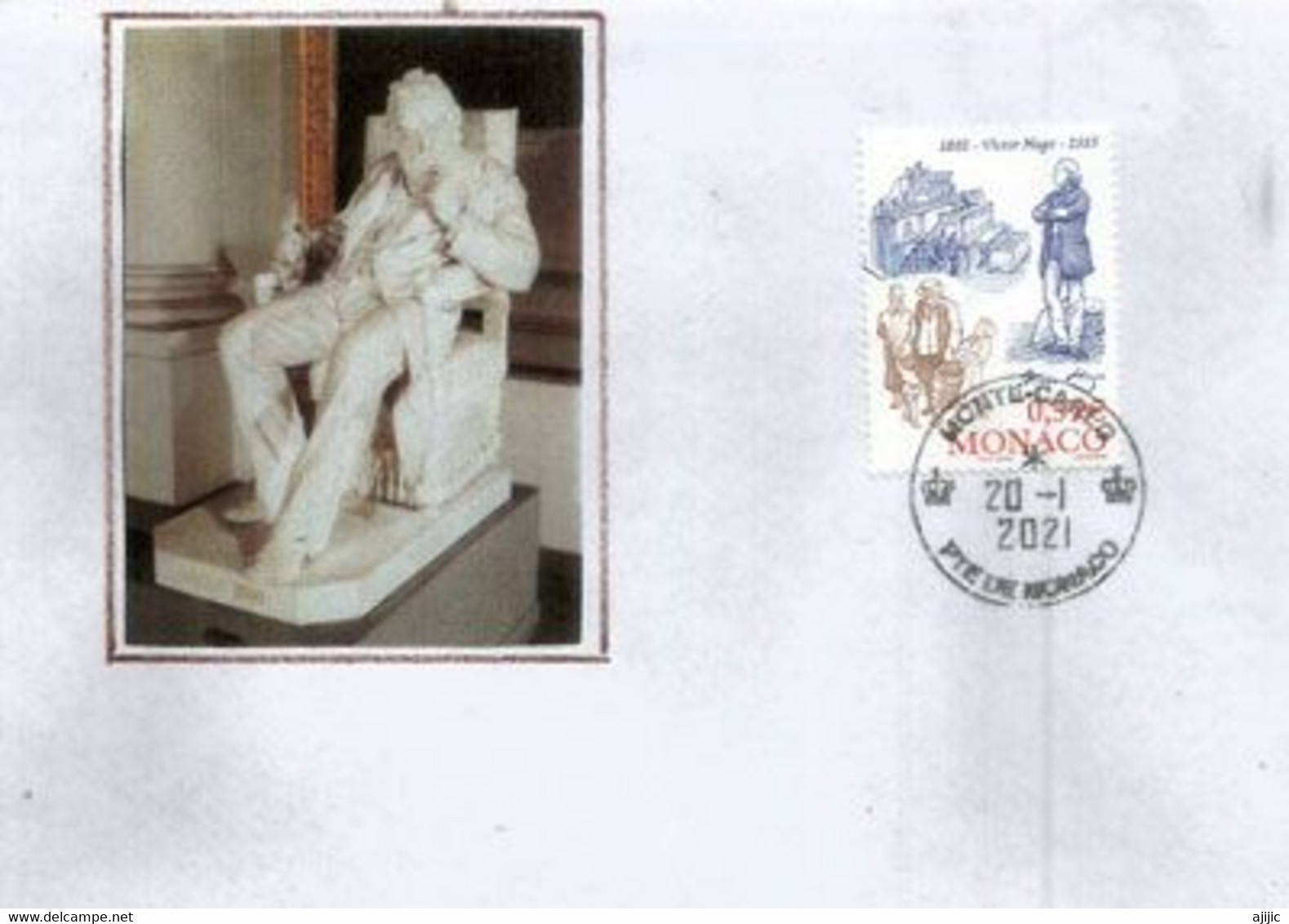 MONACO. Hommage à Victor Hugo , Sur Lettre Illustrée Victor Hugo 2021 - Storia Postale