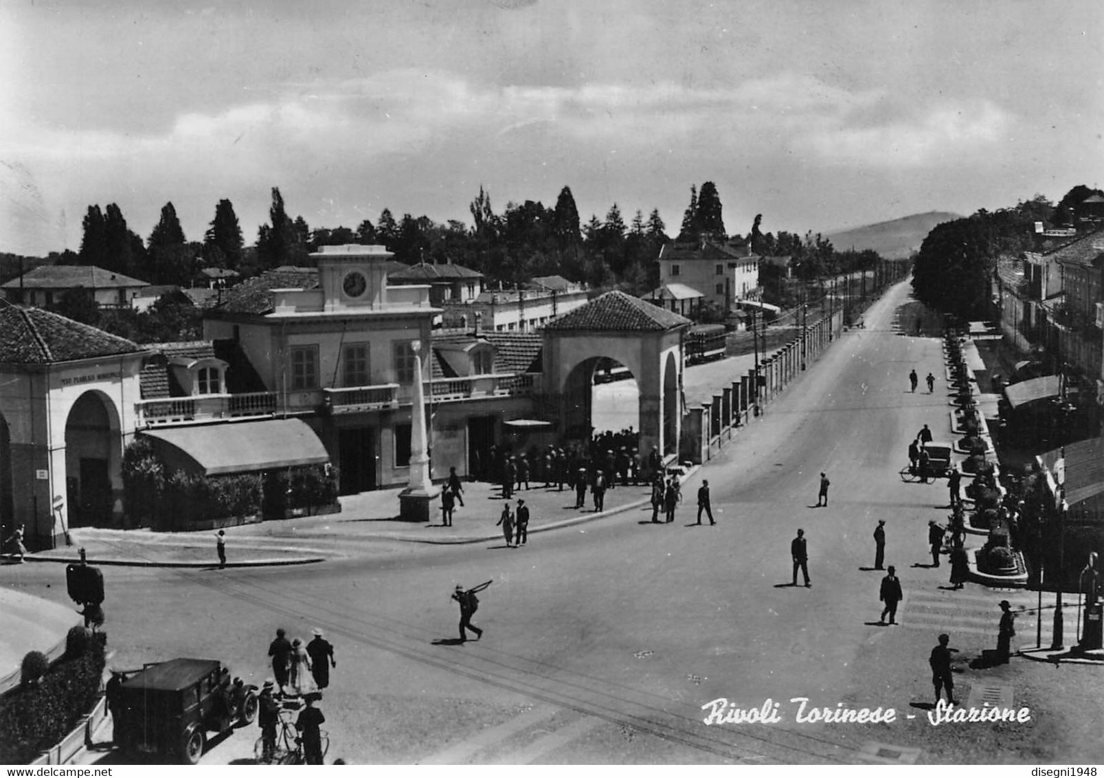 10516 "(TO) RIVOLI TORINESE - STAZIONE"  ANIMATA, AUTO, VERA FOTO. CART NON SPED - Rivoli