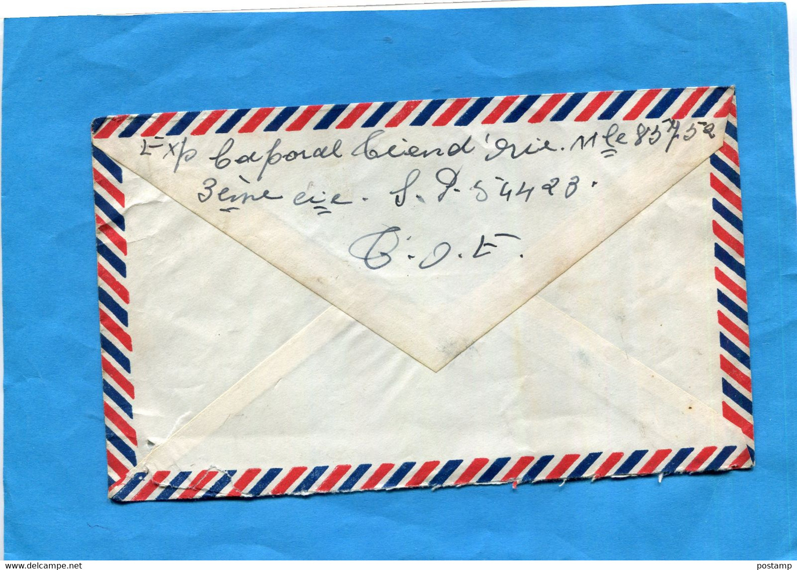 MARCOPHILIE*Guerre D'Indochine Lettre FM  Cad Poste Aux Armées 1950 Sp 54423 Au Dos - Guerra De Indochina/Vietnam