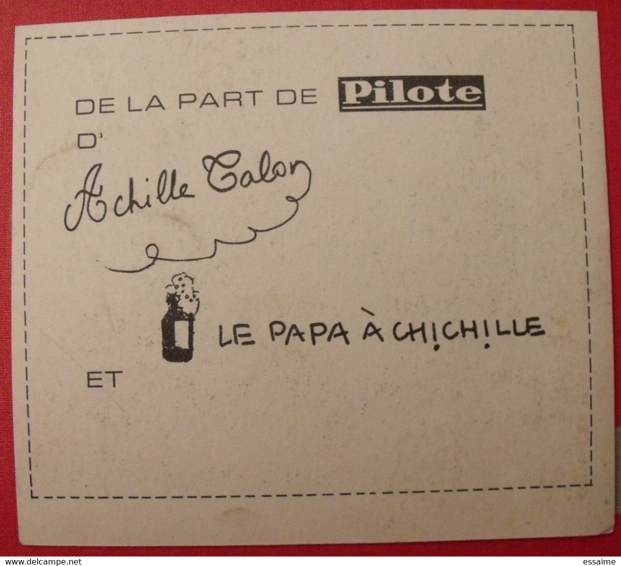 Achille Talon Par Greg. Carte De Voeux 1967. Supplément Au N° 372 De Pilote. - Pilote
