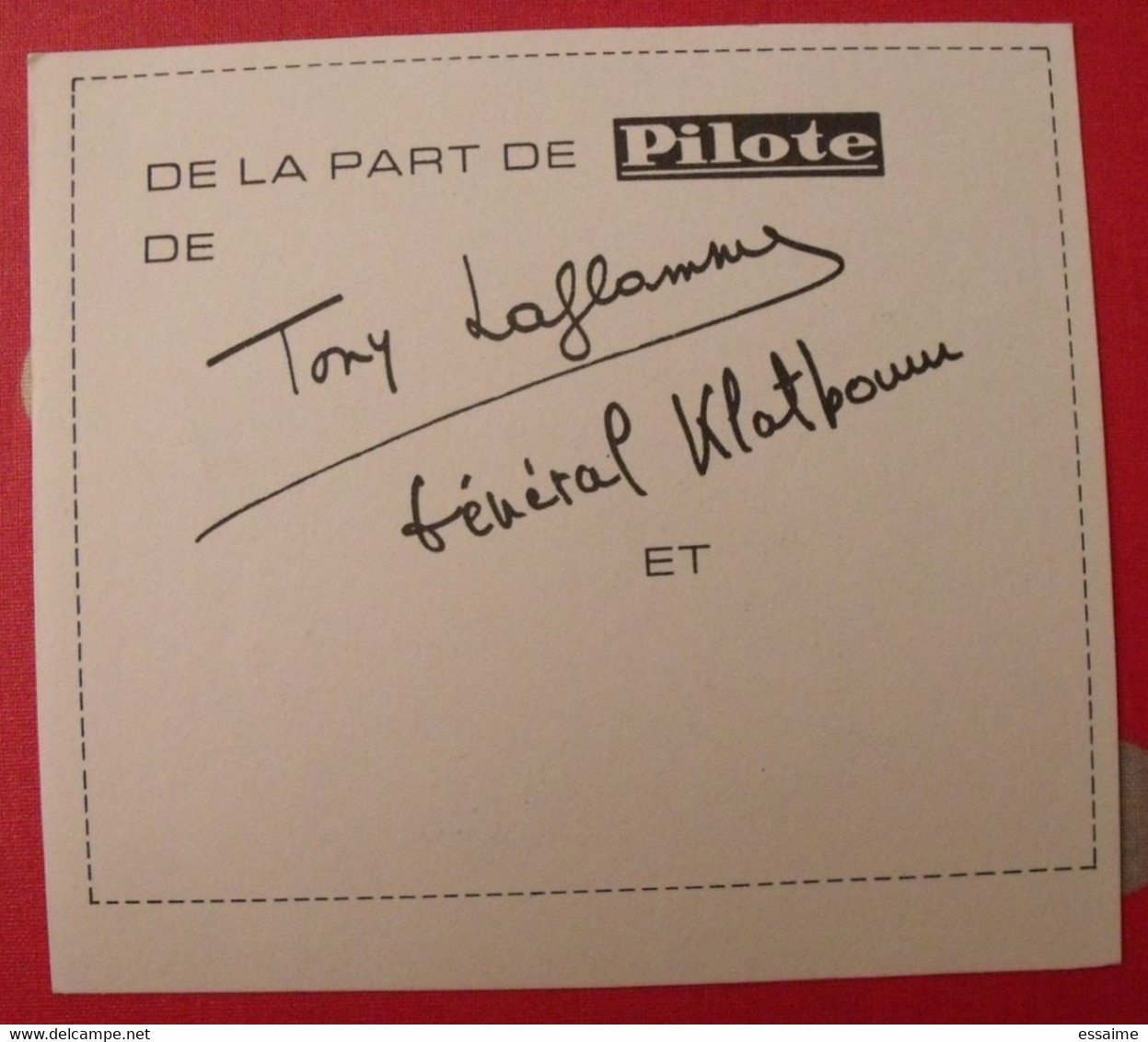 Tony Laflamme Par Martial. Carte De Voeux 1967. Supplément Au N° 372 De Pilote. - Pilote