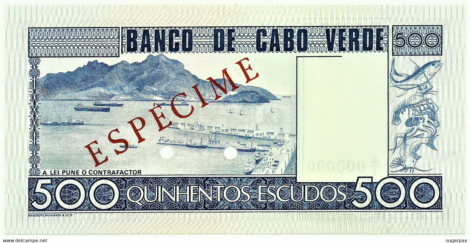 CAPE VERDE - 500 ESCUDOS - 20.01.1977 - Pick 55.s1 - Unc. - ESPÉCIME In RED - Cap Verde