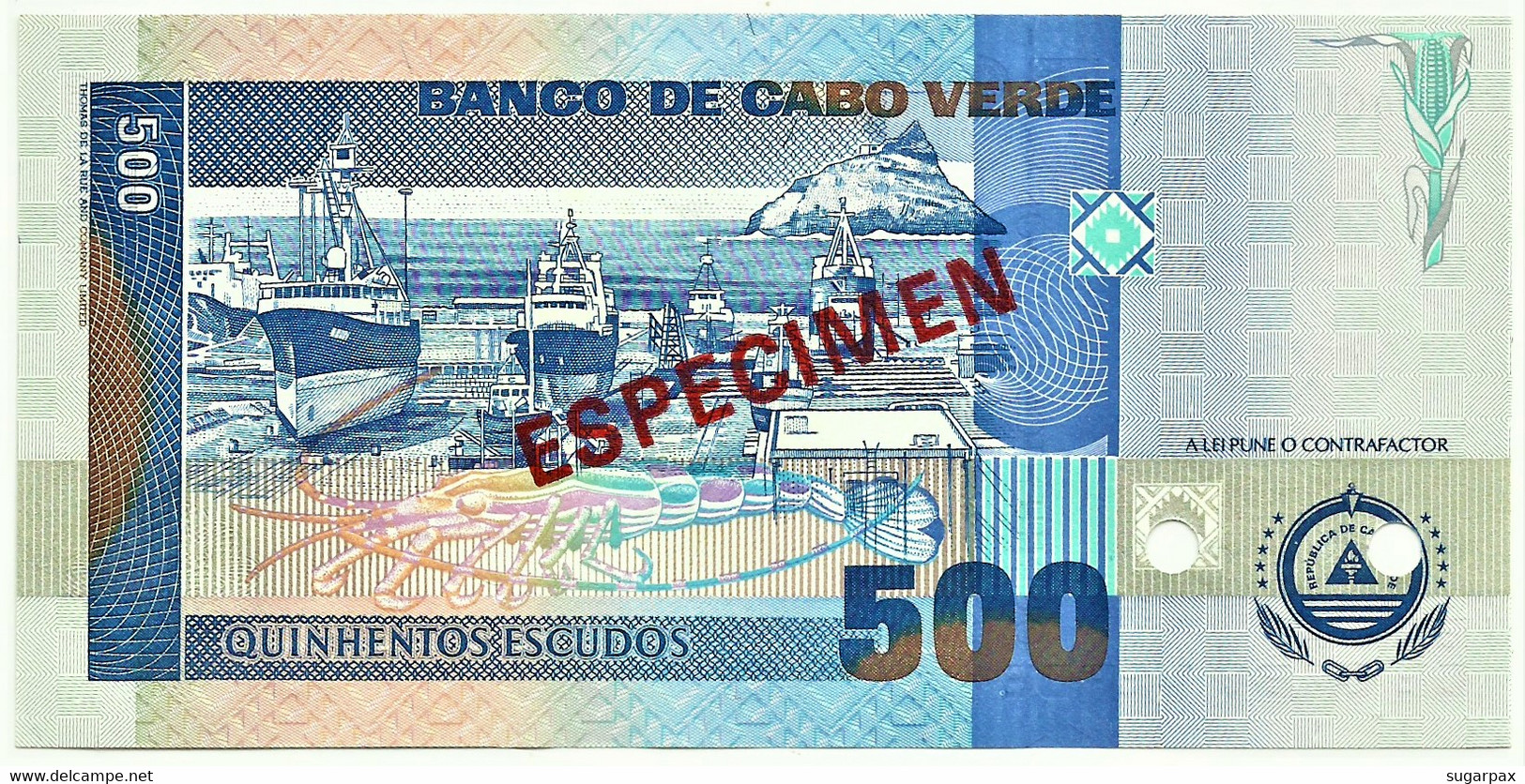 CAPE VERDE - 500 ESCUDOS - 01.07.2002 - Pick 64.s2 - Unc. - ESPÉCIMEN In RED - Cape Verde