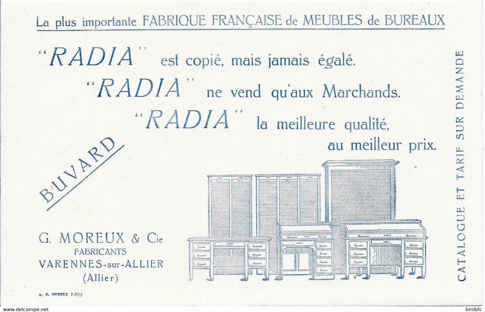 *** Fabrique Française De Meubles De Bureaux " RADIA " G. MOREUX - VARENNES-SUR-ALLIER - R