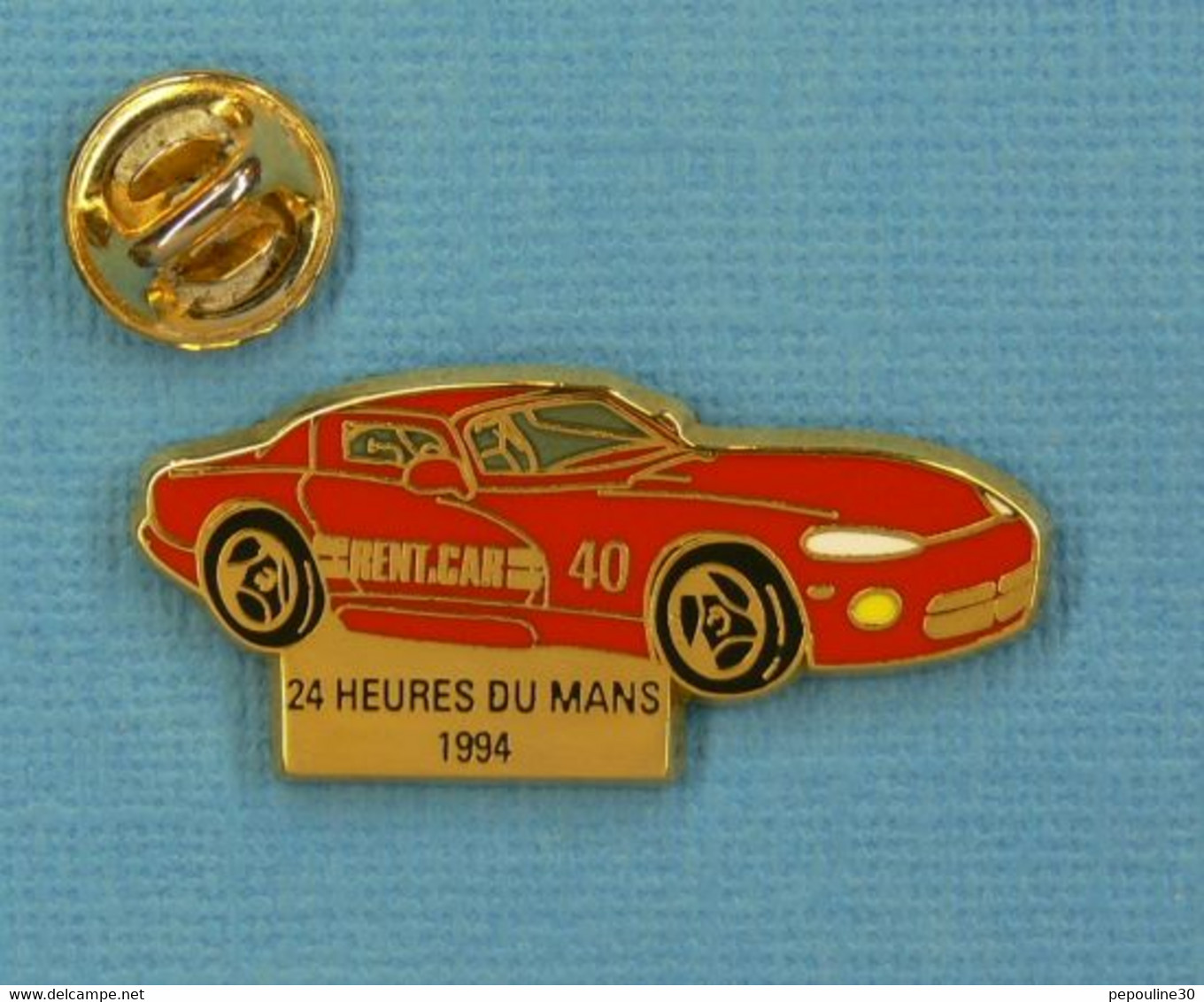 1 PIN'S //  ** CHRYSLER DODGE VIPER RT10 / N°40 RENT-A-CAR TEAM / 24H DU MANS / 1994 ** . (S.I.P.P - FFRANCE) - Corvette