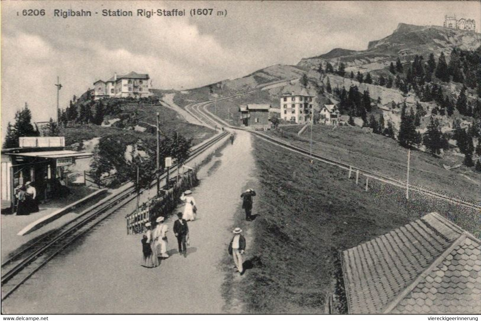 ! Alte Ansichtskarte Rigibahn, Station Rigi Staffel, Schweiz - Gares - Sans Trains