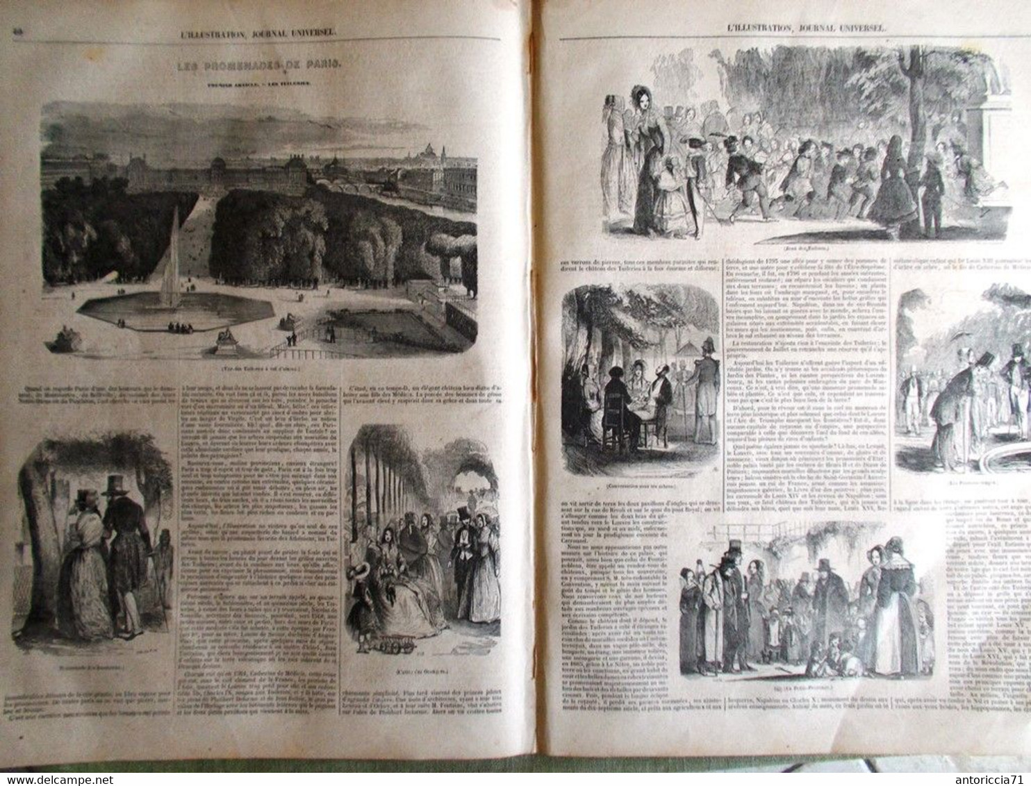 L'Illustration Journal Universel 21 Septembre 1844 Promenades De Paris Fumeurs - 1800 - 1849