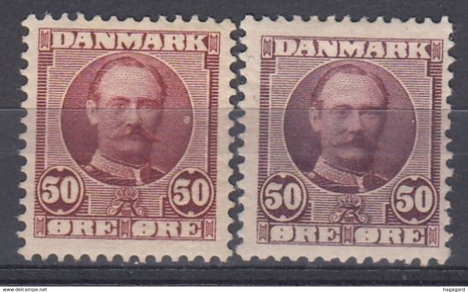 ++M1745. Denmark 1907. Michel 58 In 2 Shades. MH(*) Hinged - Ungebraucht