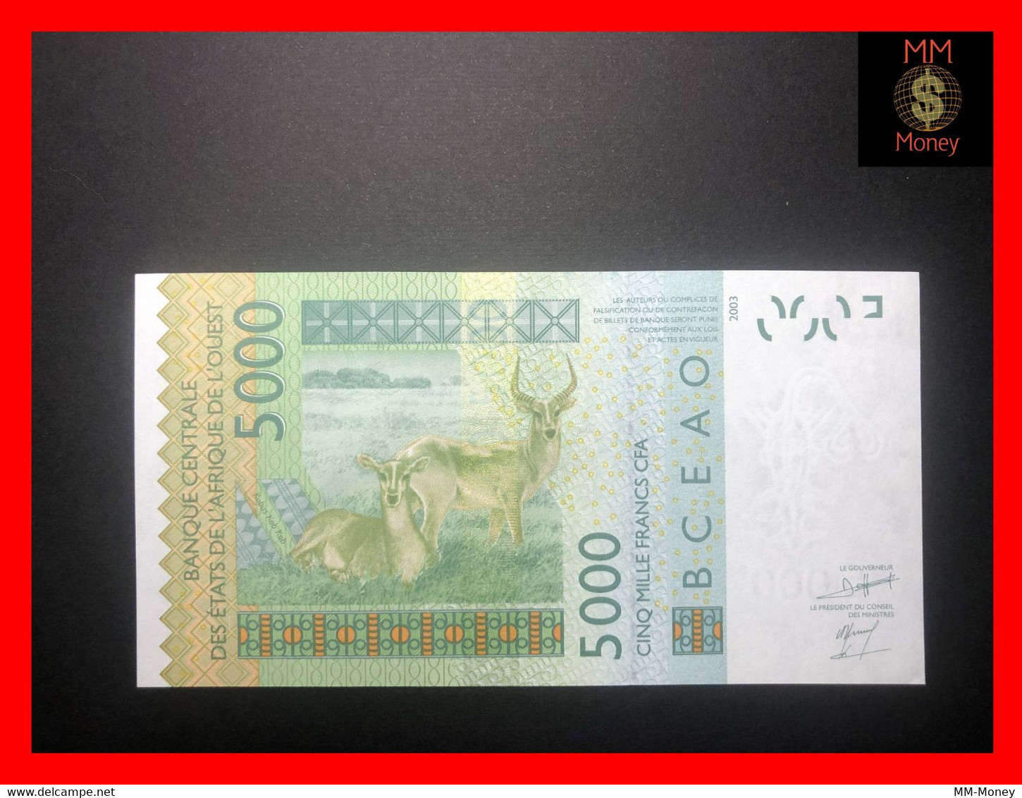 WEST AFRICAN STATES   "K  Senegal"  5.000 5000 Francs 2009  P. 717    UNC - West African States