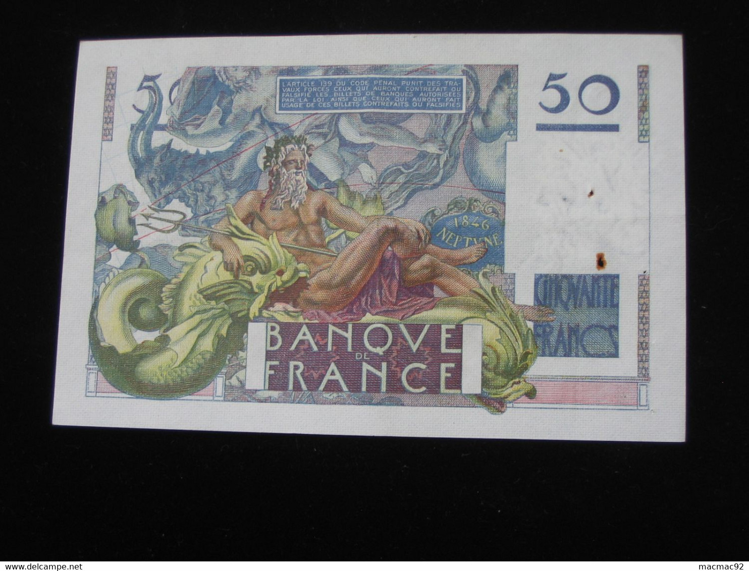 50 Cinquante Francs LE VERRIER - 28.3.1946  **** EN ACHAT IMMEDIAT ****. - 50 F 1946-1951 ''Le Verrier''