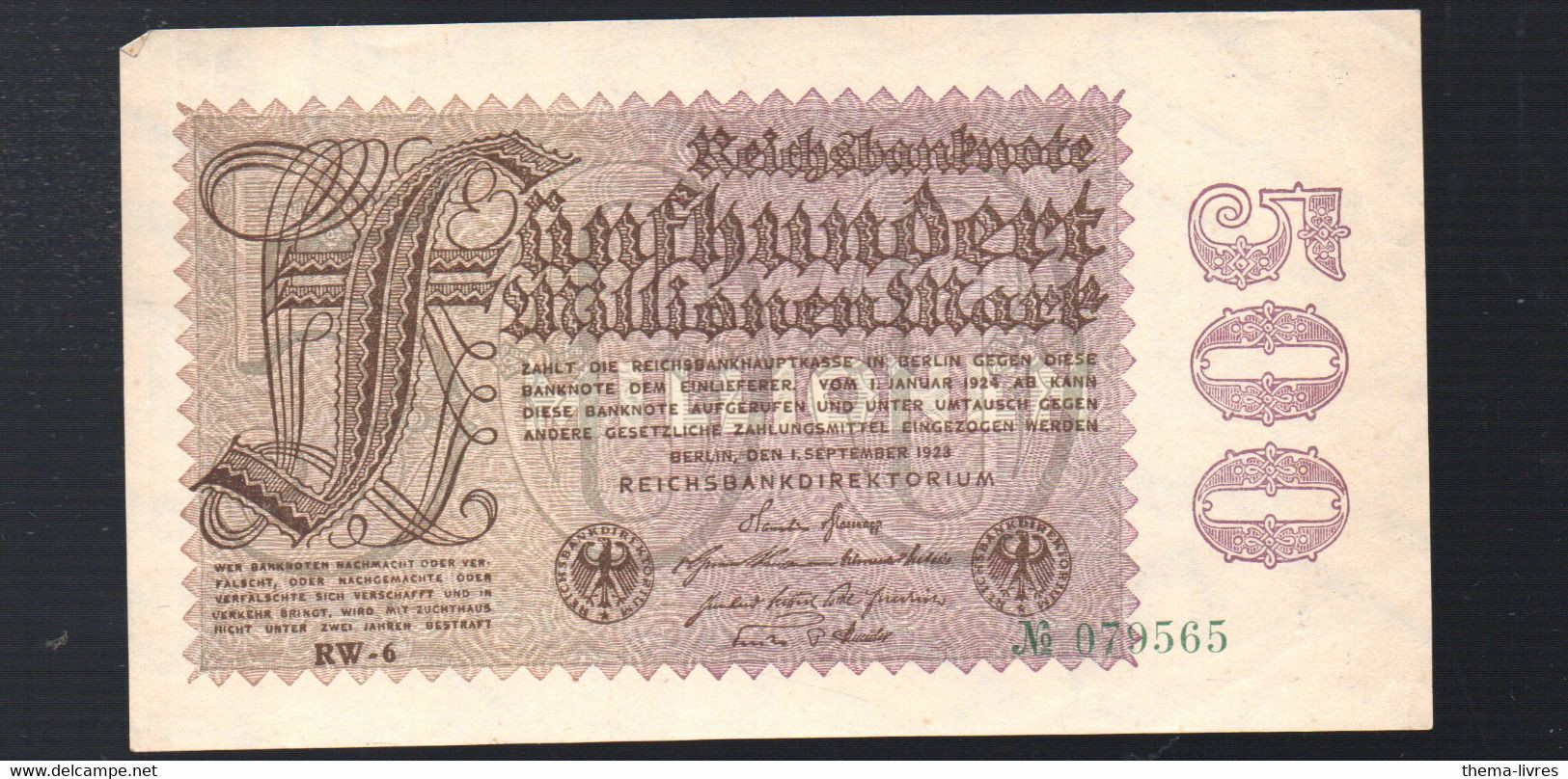 Billet Allemand De  500 Millionen  Marks  1923  (PPP33178) - 500 Miljoen Mark