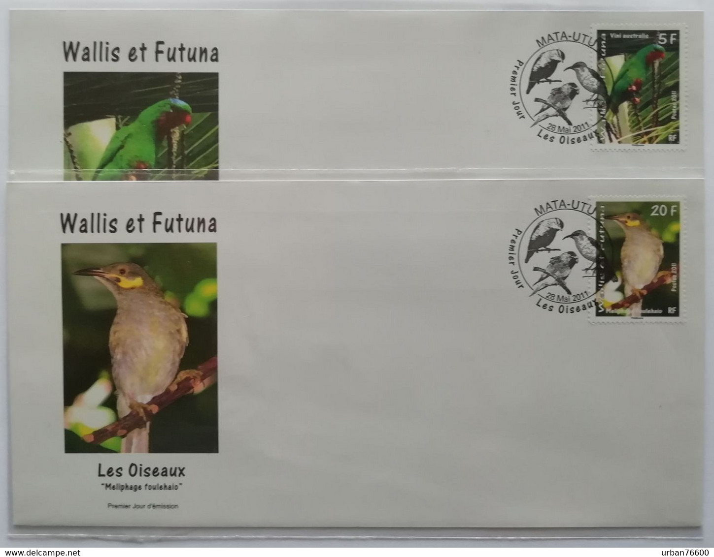 Lot De Deux Enveloppe Oblitérée Oiseaux Wallis Et Futuna Sous Blister - Brieven En Documenten