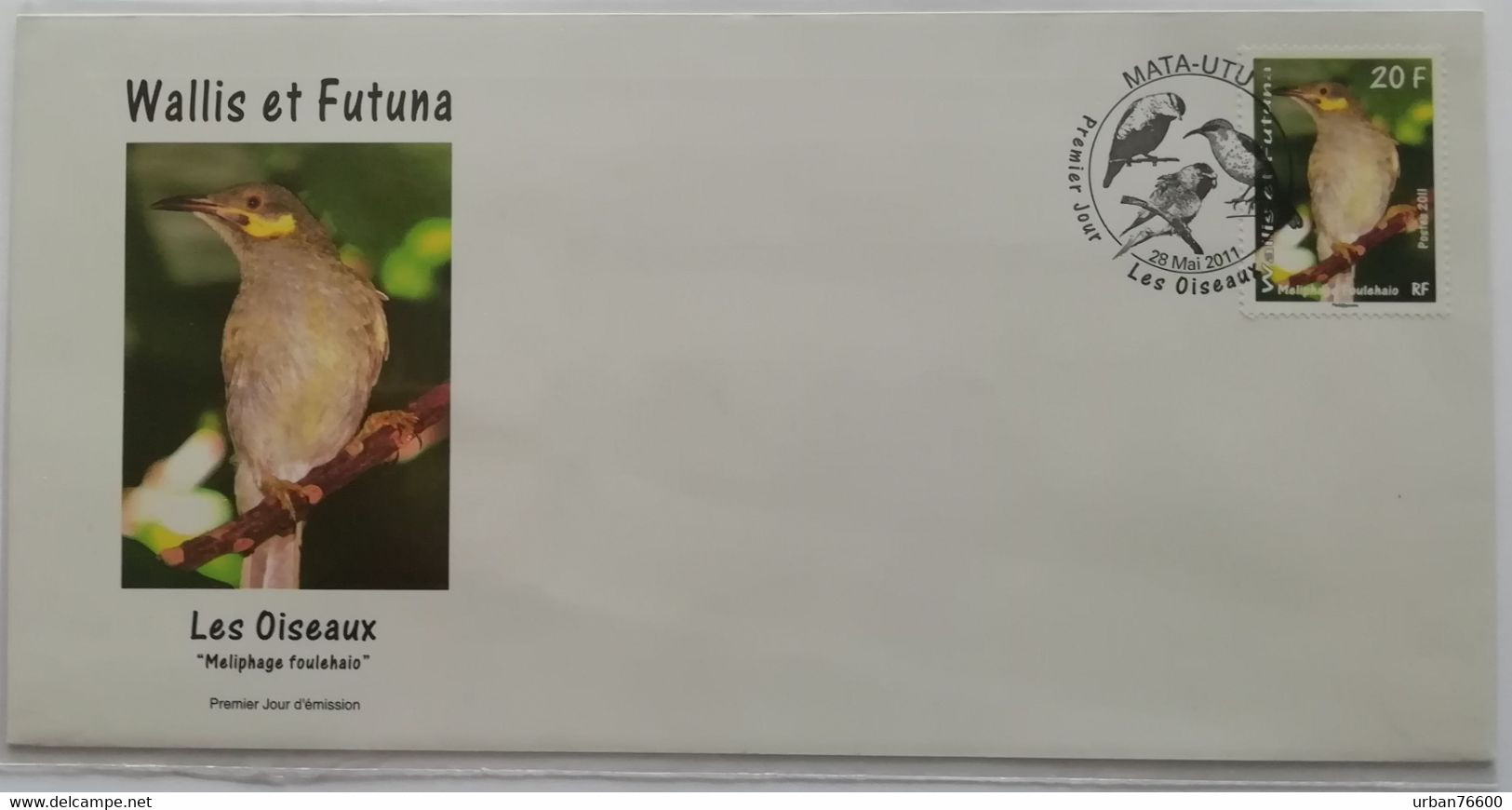 Lot De Deux Enveloppe Oblitérée Oiseaux Wallis Et Futuna Sous Blister - Lettres & Documents