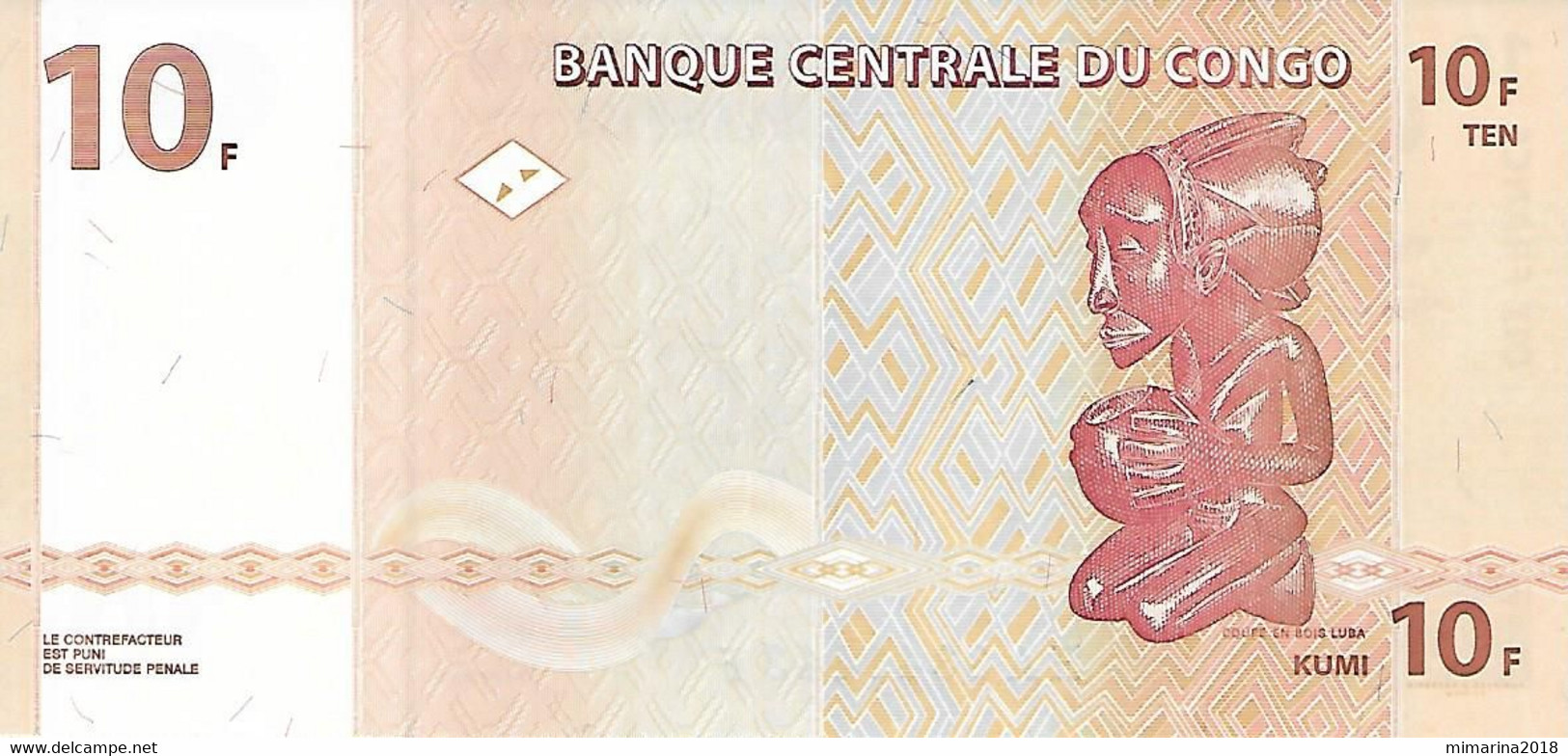 CONGO  UNC  2003  10 FRANCOS  P93 - República Democrática Del Congo & Zaire