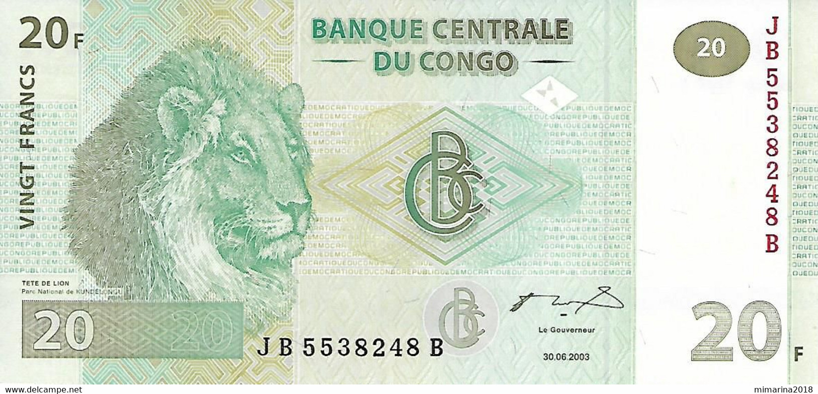 CONGO  UNC  2003  20 FRANCOS  P94 - República Democrática Del Congo & Zaire