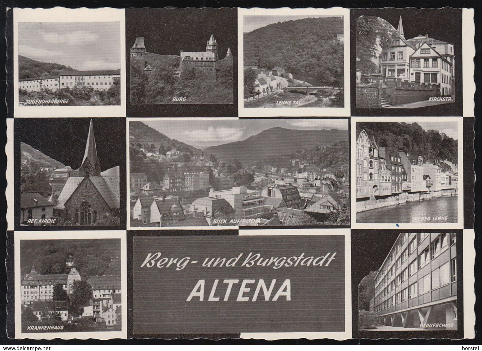 D-58762 Altena - Alte Ansichten - Krankenhaus - Jugendherberge - KIrchstraße - Berufsschule - Altena