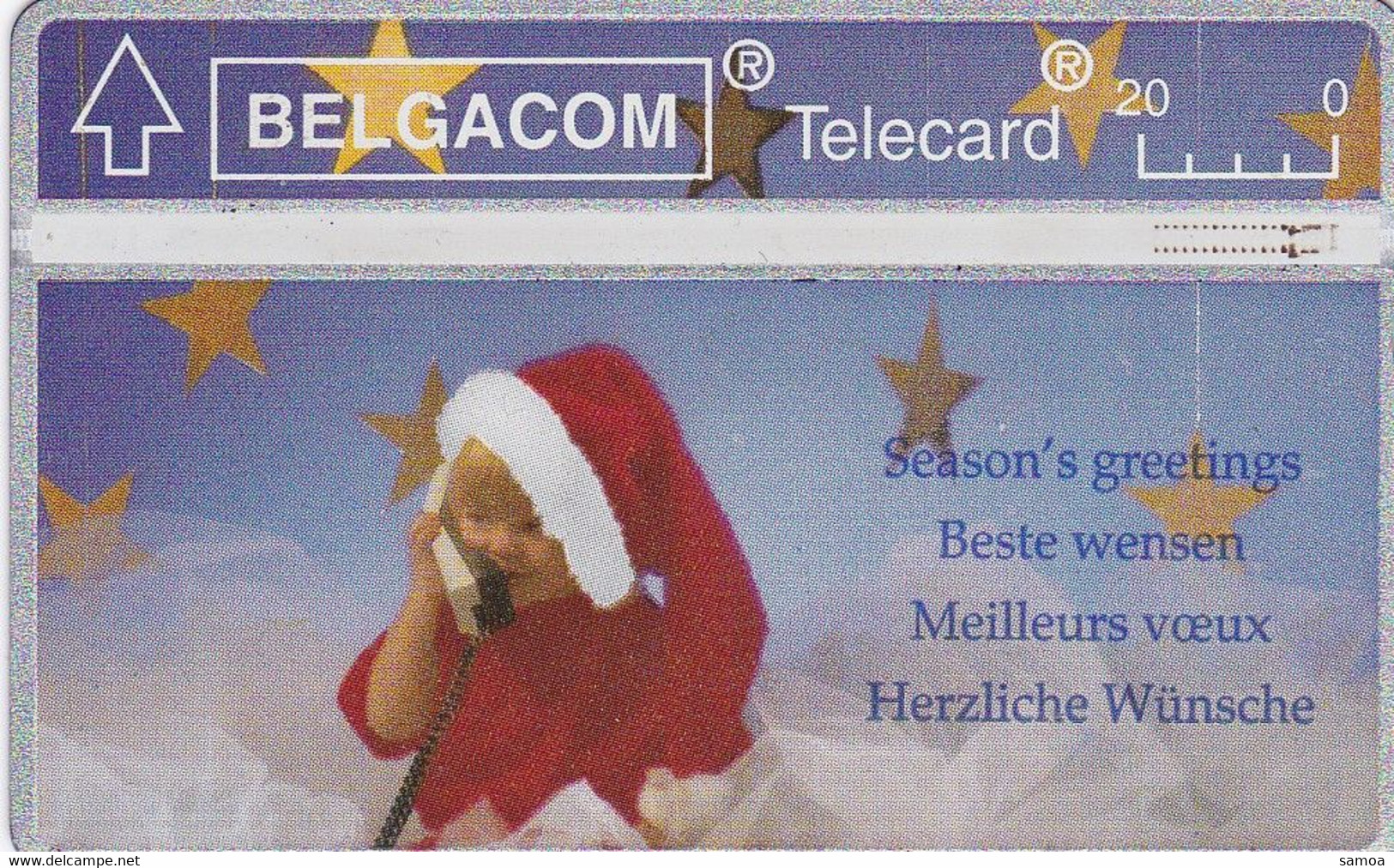 Belgique Télécarte Belgacom Telecard Noël 1992 Enfant Au Téléphone Voeux Season’s Greetings 20 Unités N° 251G60745 E. - Christmas