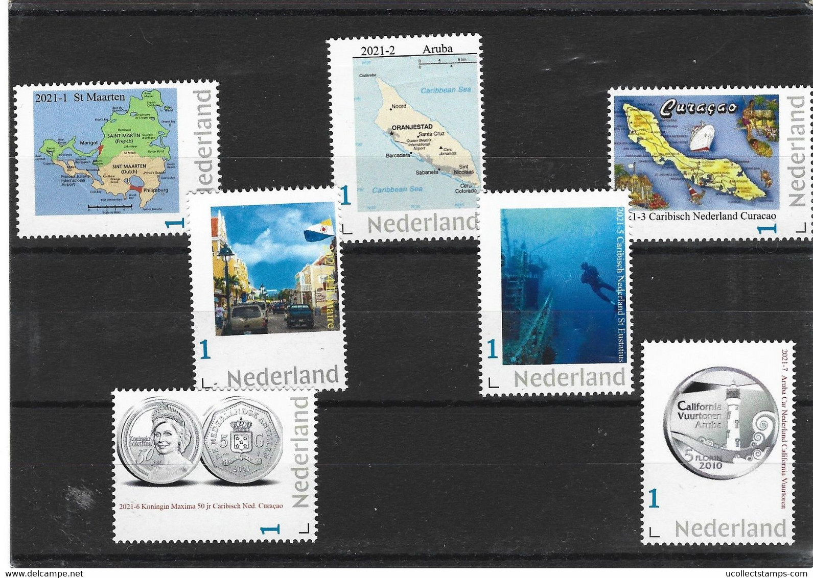 Nederland  2021 Caribisch Nederland  Complete Set  1-7  Map Diving Coins Lighthouse   Postsfris/neuf/mnh - Unused Stamps