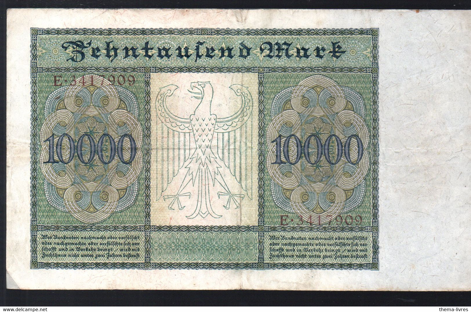 Billet Allemand De 10000 Marks 1922  (M2859) - 10000 Mark