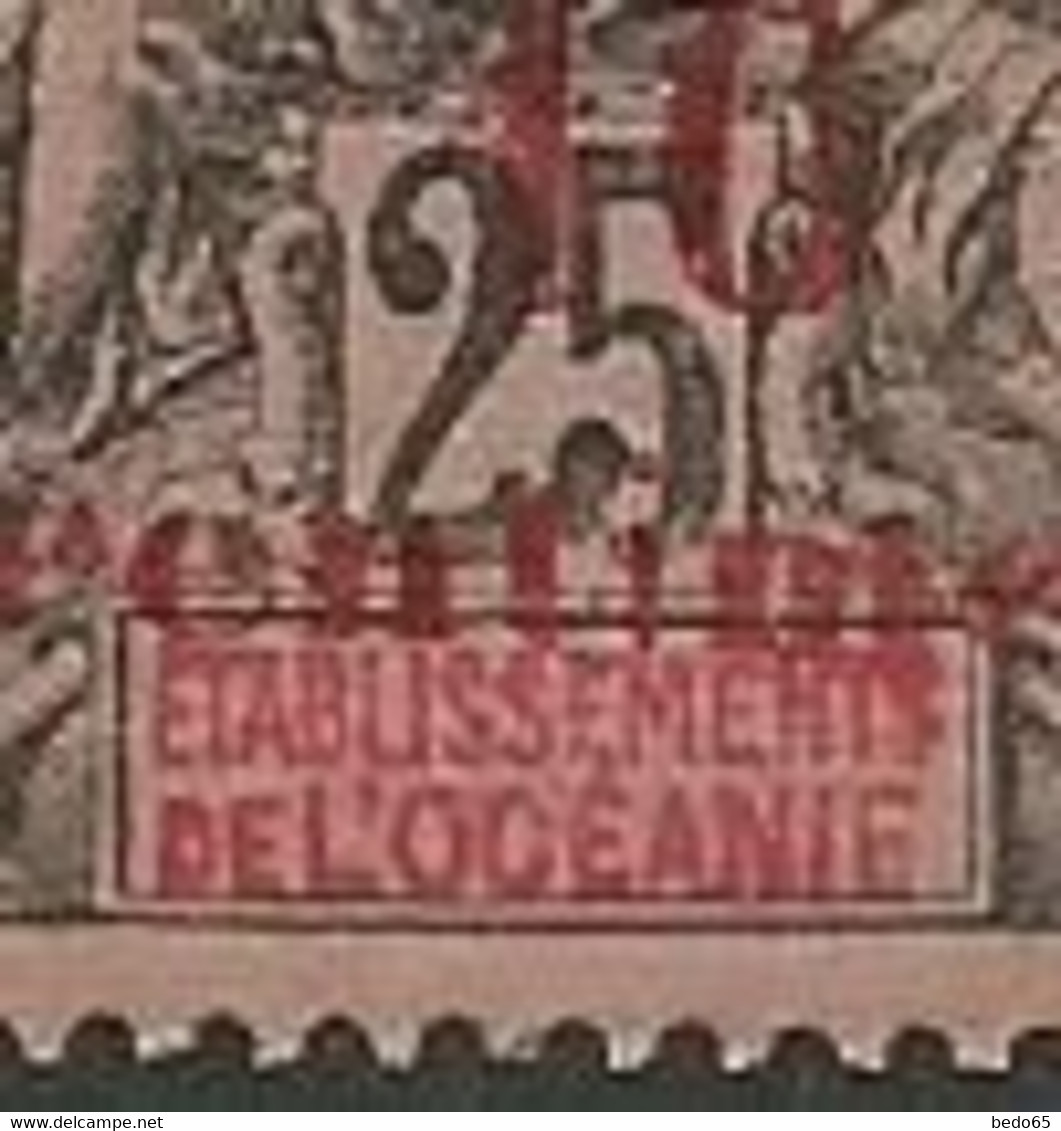 TAHITI N° 31 Millésime 2 Variétée I Squeléttique NEUF** LUXE SANS CHARNIERE / MNH - Unused Stamps