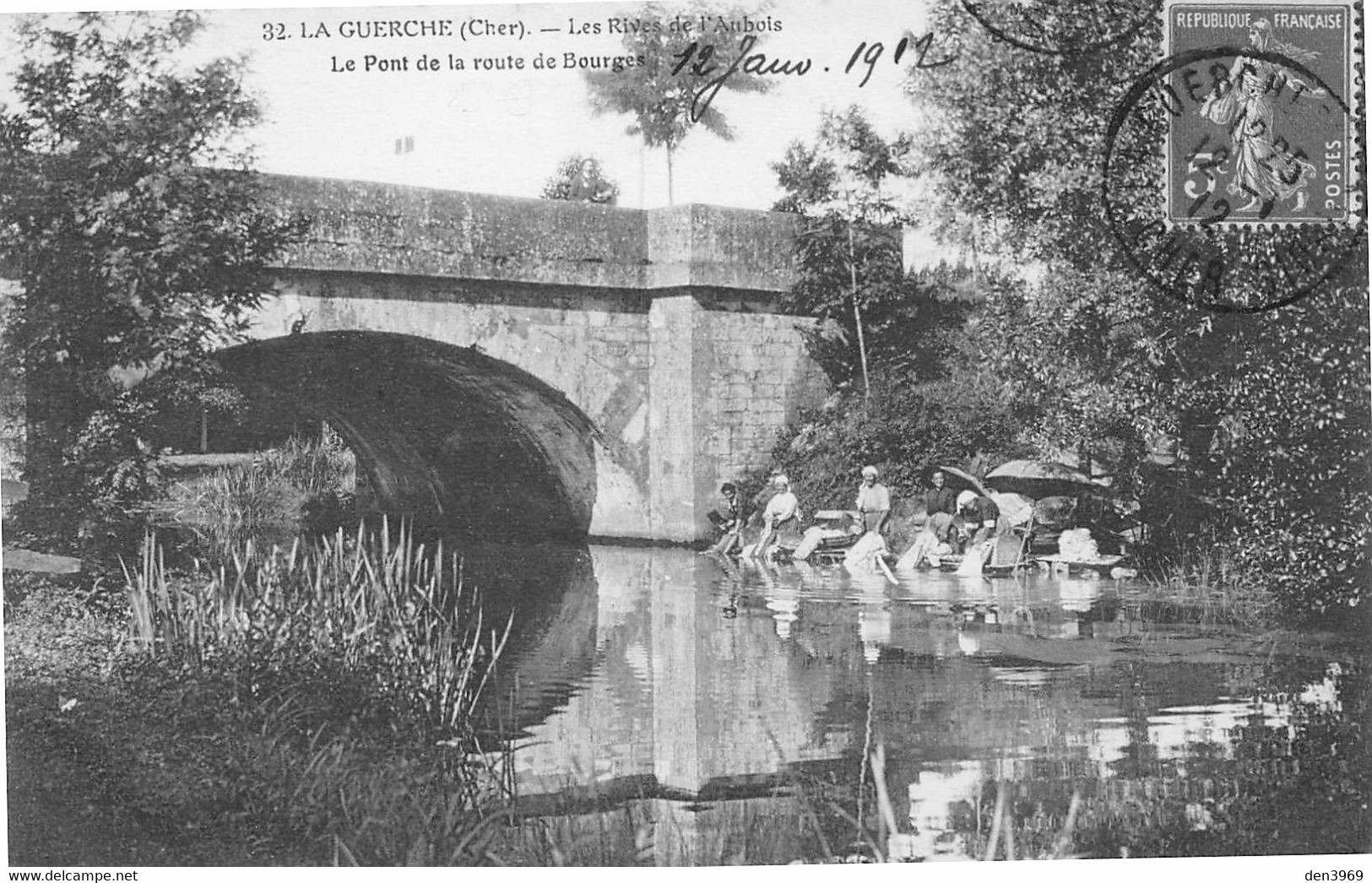 La GUERCHE-sur-l'AUBOIS - Les Rives De L'Aubois - Le Pont De La Route De Bourges - Laveuses, Lavandières - La Guerche Sur L'Aubois