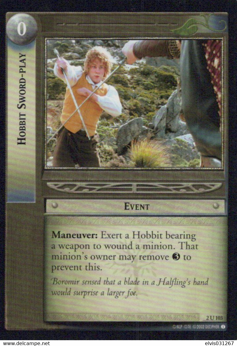 Vintage The Lord Of The Rings: #0 Hobbit Sword-Play - EN - 2001-2004 - Mint Condition - Trading Card Game - El Señor De Los Anillos