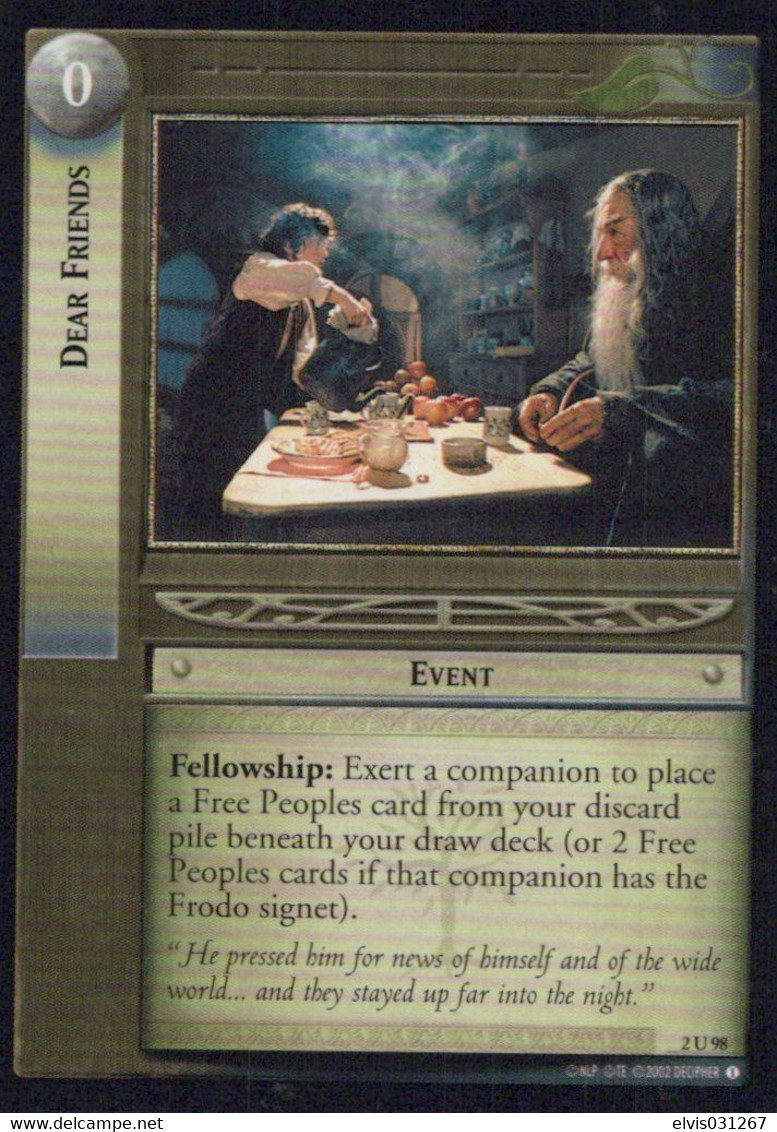 Vintage The Lord Of The Rings: #0 Dear Friends - EN - 2001-2004 - Mint Condition - Trading Card Game - Il Signore Degli Anelli