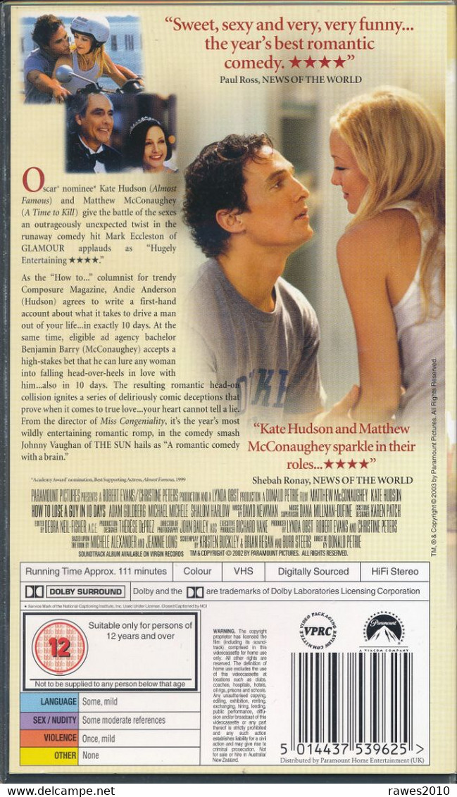 Video : How To Lose A Guy In 10 Days Mit Kate Hudson Und Matthew McConaughey - Romantic