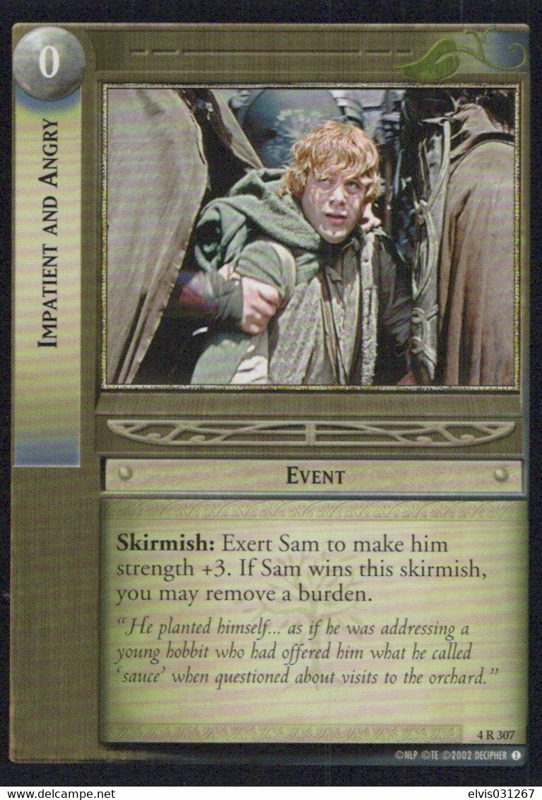 Vintage The Lord Of The Rings: #0 Impatient And Angry - EN - 2001-2004 - Mint Condition - Trading Card Game - El Señor De Los Anillos